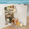 LOVMOR 2 Tier Pull Out Cabinet Organizer 10½" W x 21½" D, Slide Out Drawers with Wooden Handle, Sliding Shelves Organization - 2 of 4