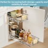 LOVMOR 2 Tier Pull Out Cabinet Organizer 5½" W x 21½" D, Slide Out Drawers with Wooden Handle, Sliding Shelves Organization - image 2 of 4