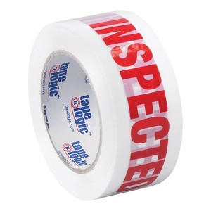 Tape Logic Pre-Printed Carton Sealing Tape "Inspected" 2.2 Mil 2" x 110 yds. Red T902P146PK - 1 of 3