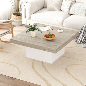 Square Coffee Table, Living Room Tables, Modern Coffee Tables , Cocktail Table for Home Office, Apartment, Reading Room, Easy Assembly - 1 of 4