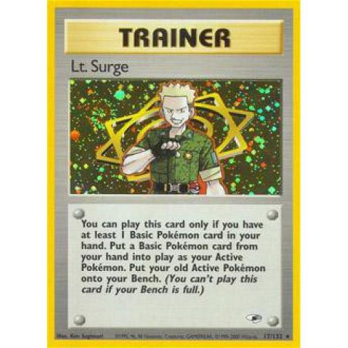 Pokemon Gym Heroes Rare Holo Lt Surge 17