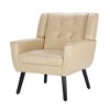 CAVINAS Accent Chairs for Bedroom, Modern Soft Leather Material Ergonomics Accent Chair Living Room Chair, with Black Legs For Indoor Home-PU - 4 of 4