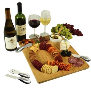 Picnic at Ascot Monogrammed Bamboo Charcuterie, Cheese & Cracker Serving Board - 1 of 3
