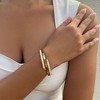 Adornia Tarnish Resistant 18k Gold Plated Chunky Nail Bangle - 2 of 4