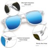 Attop Polarized Sunglasses Retro Square Design Sunglasses UV400 Fashion, Clear Frame, Blue Lenses - 3 of 4