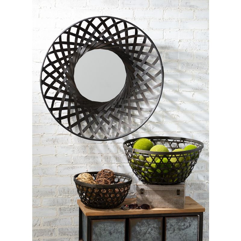 Sullivans Woven Wall Bamboo Mirror 31"H Silver, 3 of 4