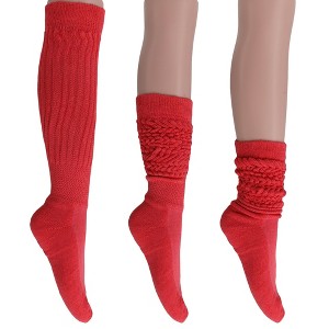 Women's Slouch Socks – Soft Cotton Scrunch Socks, Retro Knee-High Boot Socks for Casual Wear & Comfort (6 Pairs) - 1 of 1