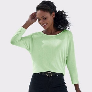 Women's Fine Knit 3/4 Sleeve Top - LASCANA - 1 of 4