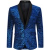 Men's Gold-Foil Printed Suit Jacket Blazer with Velvet-Like Base Fabric - 2 of 4