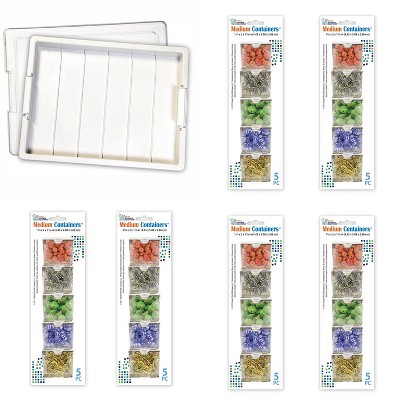  Elizabeth Ward Bead Storage Solutions Plastic Storage Tray and Bead  Organizer with 78 Containers of Various Sizes, Tray, and Lid for Beads,  Clear : Arts, Crafts & Sewing