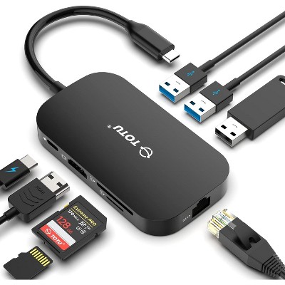 TOTU Docking Station, USB C Hub, 9 in 1 Triple Display Docking Station with Collage Display Mode, for MacBook Pro Air and Type-C Laptops