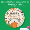 Big Dot of Happiness 25 Ct Fall Friends Thanksgiving Drink Coasters, 4-Inch Disposable Round Paper Coasters for Friendsgiving Party Decoration - 4 of 4