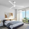 Parrot Uncle 50" White Modern LED Ceiling Fan with Lights and Remote - 3 of 4