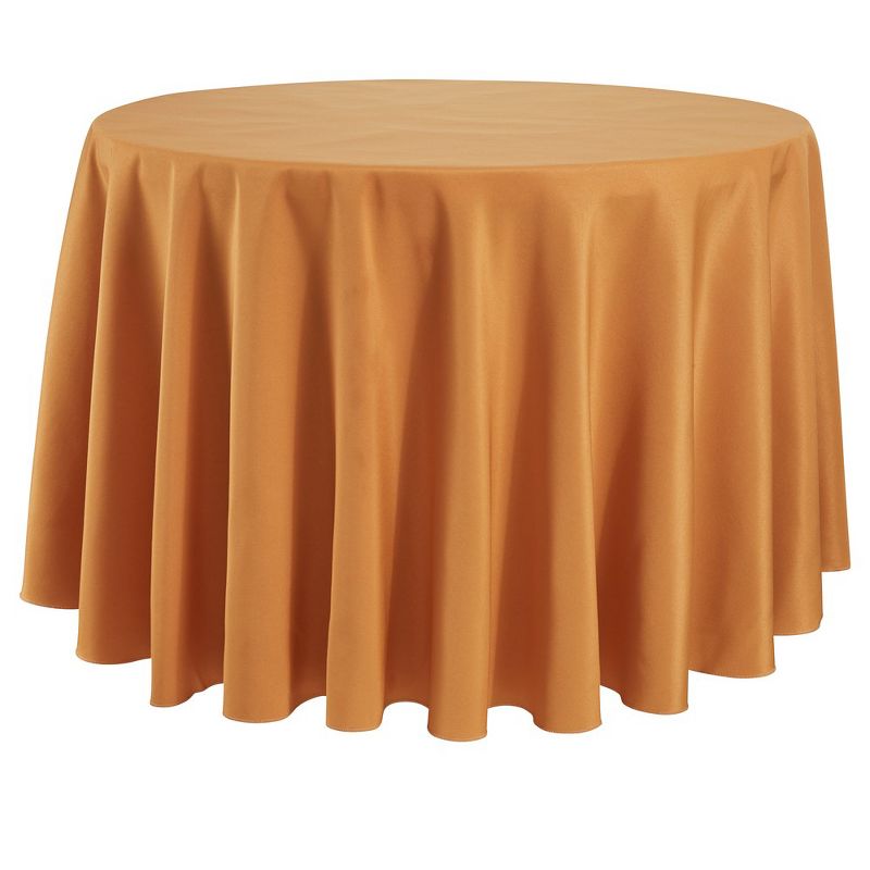 RCZ Décor Elegant Round Table Cloth - Made With High Quality Polyester Material, Beautiful Gold Tablecloth With Durable Seams, 1 of 3