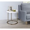 Gulches Coffee Tables: 21.75" White Mid-Century Side Table with Copper Legs - 3 of 4