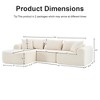 Dovelina Teddy Fabric Foam-Filled Sleeper 3-Seat Sofa,Modern Comfy Upholstered Sofa L-Shape Couches with Soft Pillows - 4 of 4