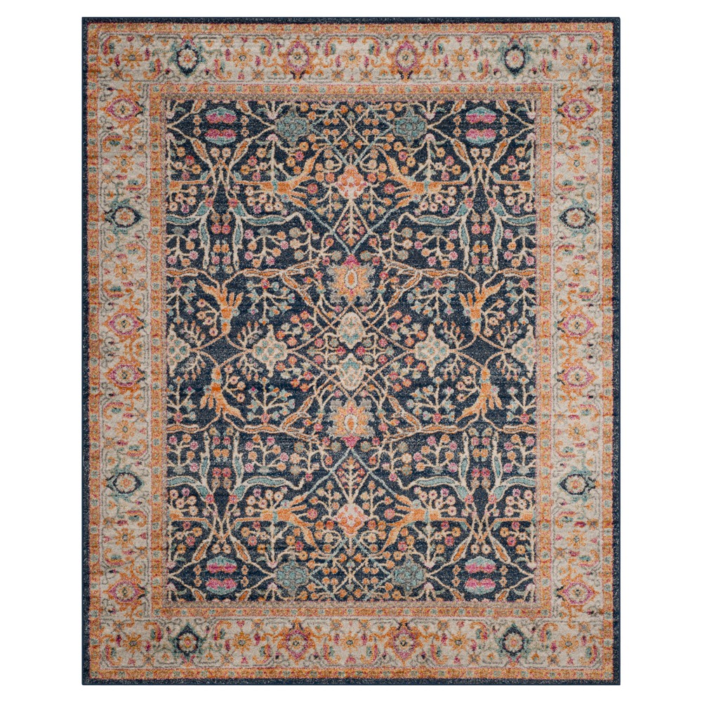 Navy/Creme Abstract Loomed Area Rug - (8'x10') - Safavieh