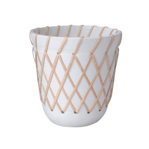 VIP Terracotta 8.5 in. White Criss-Cross Pattern Planter - 1 of 1