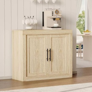 35.4 Inch Modern Sideboard with 2 Doors - Wood Coffee Bar, Free Standing Buffet,Media Console and Credenza for Living Room, Kitchen or Hallway - 1 of 4