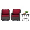 coucheta 3 Piece Outdoor 360° Swivel Rocker Patio Chairs, with Thick Cushions and 360° Glass Top Table - 2 of 4