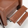 Faux Leather Push Back Recliner with Pocket Coil Seat, Solid Rubberwood Frame, and Modern Minimalist Style - 4 of 4