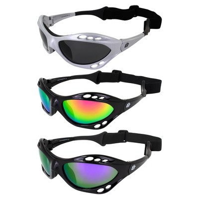 Three Pair Birdz Seahawk Polarized Sunglasses Floating Jet Ski Goggles Sport Kiteboarding Surfing Kayaking Two Smoke One Blue Mirror Lens B07fb3f5z2