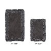 Shaggy Border Collection 2-Piece Bath Rug Set 100% Cotton Tufted Weave Ruffle Border Pattern Bathroom Rug for Machine Washable Bathmat - 2 of 4