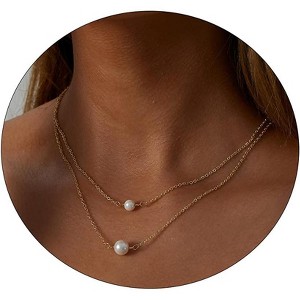 14K Gold Plated Birthstone Necklace, Emerald CZ & Birth Flower Pendant, Dainty Birthday Jewelry Gift for Women - 1 of 4