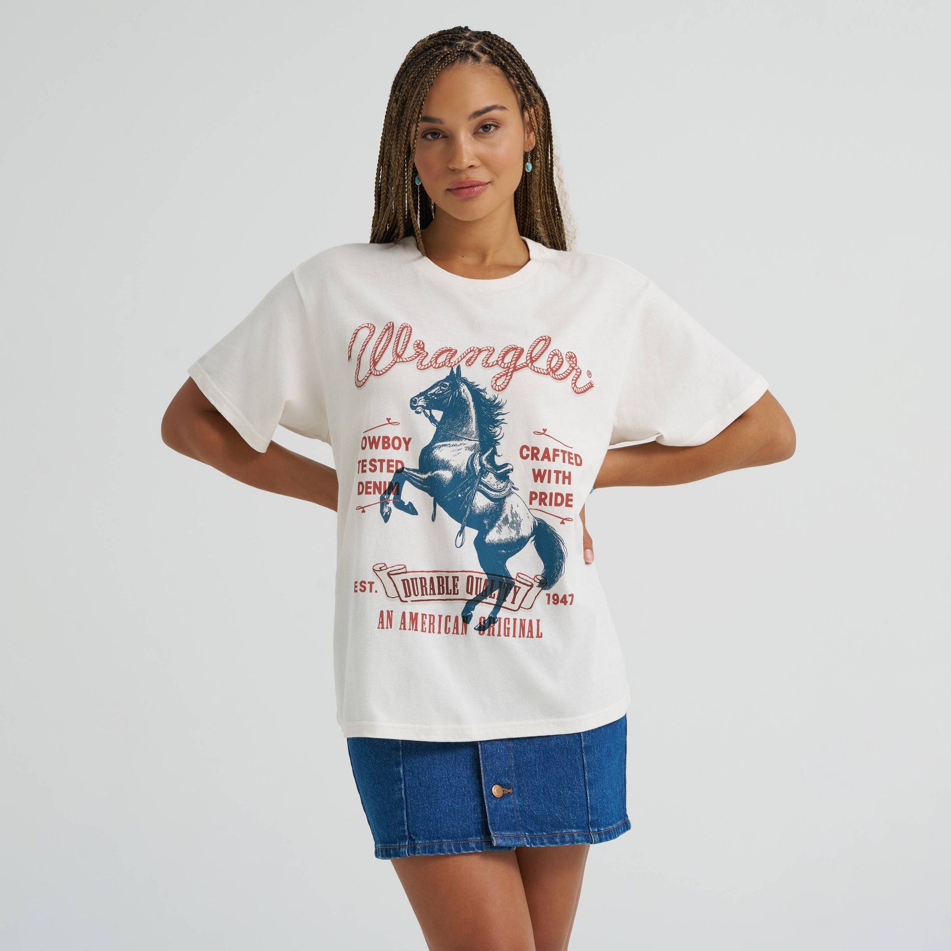 Wrangler Women's Oversized Graphic T-Shirt - Cream