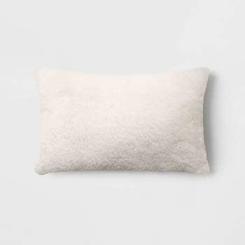Faux Rabbit Fur Lumbar Throw Pillow - Room Essentials™
