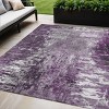 Eggplant Purple And Lavender Abstract Washable Indoor Outdoor Area Rug - 2 of 4