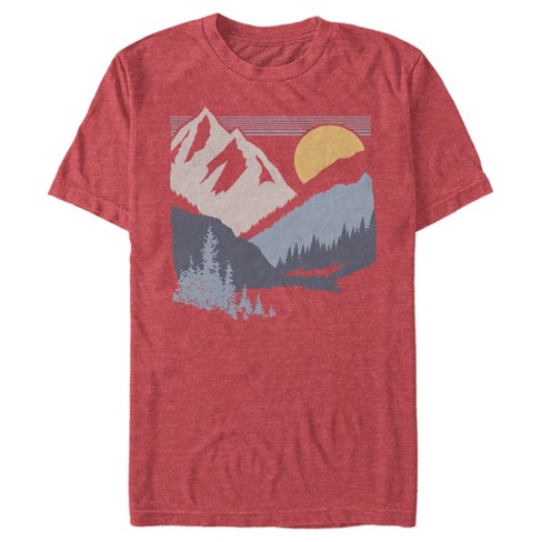 Men's Lost Gods Dusk Valley Sunset T-shirt - Red Heather - Medium : Target