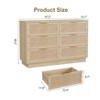 GAOMON 6 Drawer Rattan Dresser for Bedroom, Integrated Cabinet Body & Legs Design, Wooden Chest of Drawers,for Home - 3 of 4