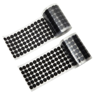 Velcro Round Dots, Black Hook (Hard) Roll (Multiple Sizes