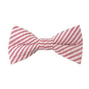 Jacob Alexander Men’s Seersucker Striped Pre-Tied Clip-On Bow Tie - 1 of 4