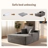 XIZZI 67" Oversized Chaise Lounge Indoor, No Assembly Required, Upholstered Sofa Bed with Throw Pillows & Optional Cup Holder for Extra Comfort - 4 of 4