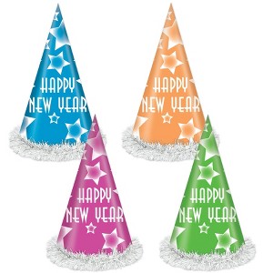 Beistle Happy New Year Party Hats, 12", (25/Pkg) Multicolored - 1 of 4
