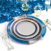 Smarty Had A Party White w/ Blue and Silver Royal Rim Plastic Wedding Set - 30 Sets - 2 of 4