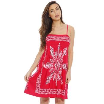 Just Love Summer Dresses for Women - Placement Print Smocked  Sundresses