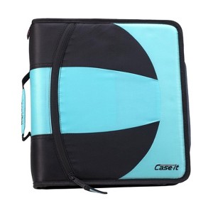 Case-it The Dual 2-in-1 Zipper Binder Includes Pencil Pouch Multiple Pockets - 600 Sheet Capacity - Comes with Shoulder Strap - 1 of 3