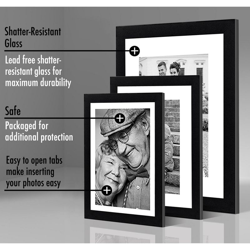 Americanflat Picture Frame Set of 7 Pieces with tempered shatter-resistant glass - Available in a variety of sizes and styles, 4 of 8