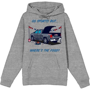 Go Sports! But Where's the Food? Adult Long Sleeve Hoodie - 1 of 2