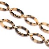Leopard Print Necklace, Tortoise Acrylic & Metal Link Choker Collar for Women - 4 of 4