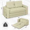 Bosmiller Pull Out Loveseat Boneless Couch,Sleeper Sofa, Folding Couch Bed with Pillow for Living Room Bedroom - 3 of 4