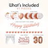 EpiqueOne Rose Gold 30th Birthday Decoration Set: HAPPY BIRTHDAY Banner, Tassel Garland, Balloons, Tissue Paper Pom - 2 of 4