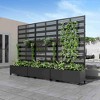 Lirago Iron Black Arch Mobile Planters Planting Box Trellis for Climbing Plants 72x35 - 3 of 4