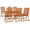 vidaXL Patio Dining Set Outdoor Extendable Table and Chair Solid Eucalyptus Wood - 3 of 4