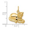 Black Bow Jewelry 14k Yellow Gold 2D Cat and Ball Charm or Pendant - 4 of 4