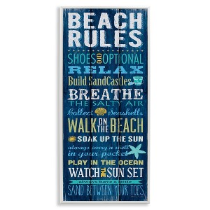 Stupell Industries Beach Rules Relax Breathe, 13" x 30" - 1 of 4
