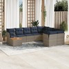 vidaXL Patio Sofa Set with Cushions 10 Piece, Outdoor Conversation Set, Patio Furniture Set for Balcony Garden, Modern Style, Gray Poly Rattan - 2 of 4